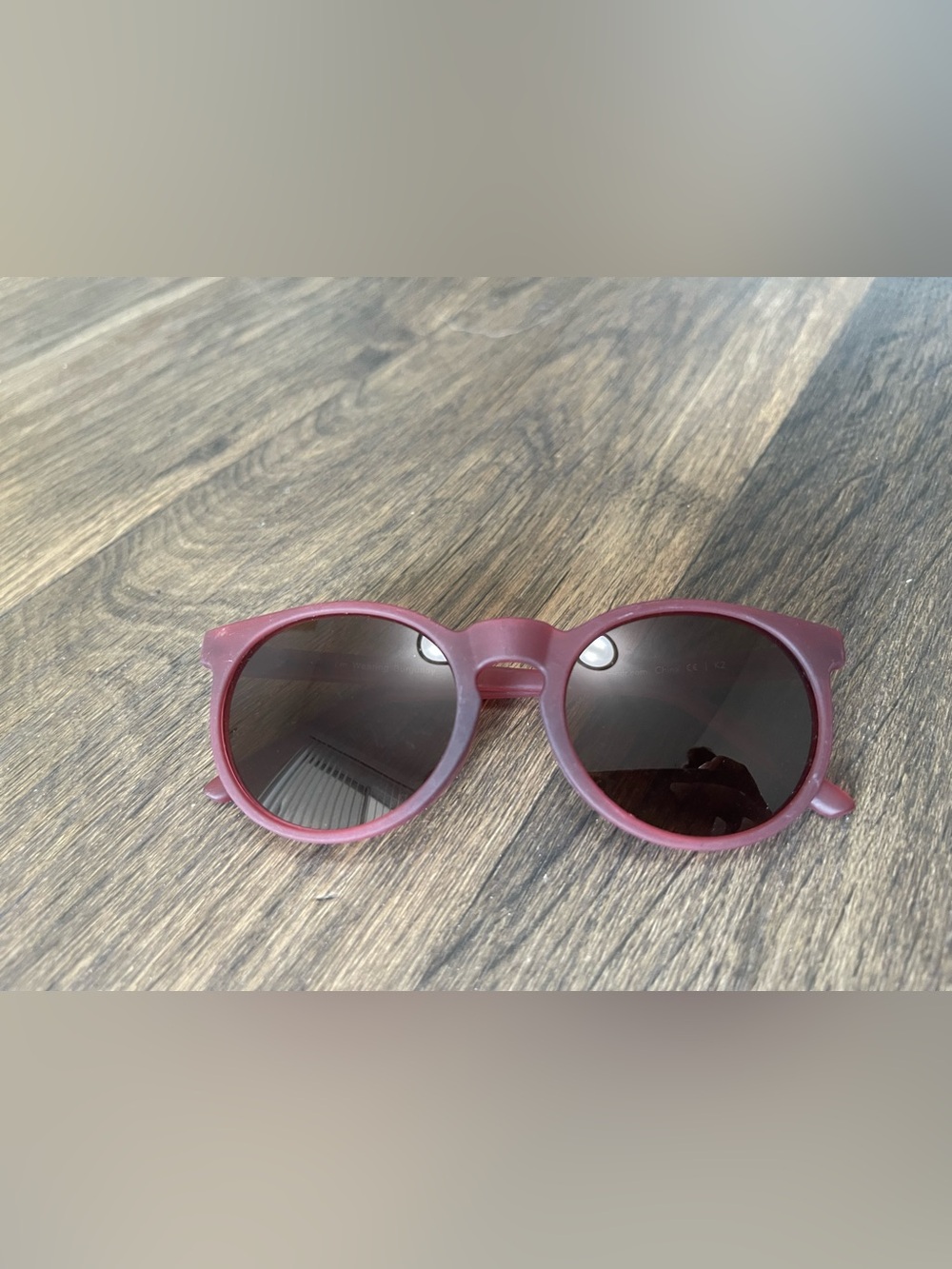 Goodr Circle G Im wearing Burgundy glasses
